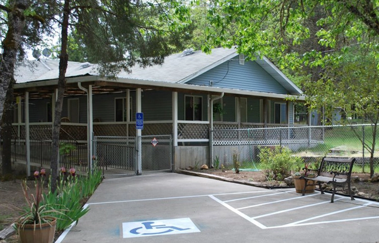 Front entrance of care home, for visitors and residents